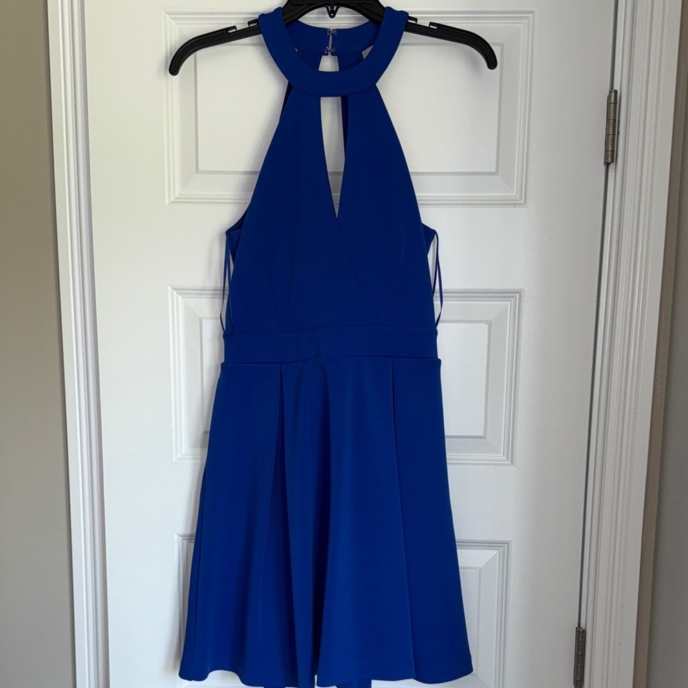 Express Blue Halter Dress